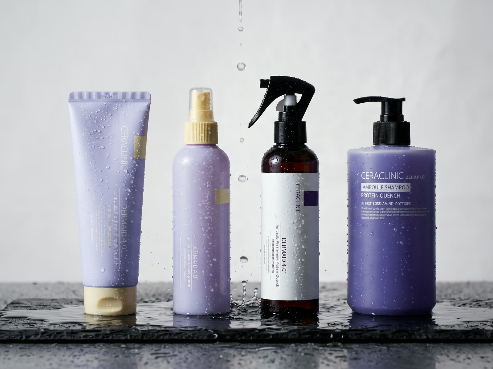 The Protein Quench line-up on wet slate